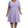 Women's V-Neck Smocked Waist Fit and Flare Dress Casual Summer Vacation Easy to Wear