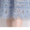 71zSmzYem9L.jpg Womens Big Swing Lace Hollow Out Dress Vintage Elegant Slim High Waist Single Breasted Sexy V-Neck Dress