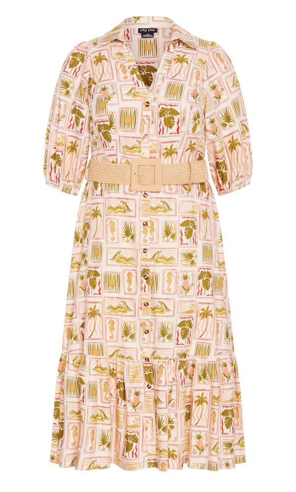 81-BHDmsa1L.jpg Women's Plus Size Dress - Anna Tropics Print Sleeved