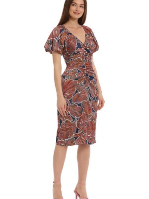 818Ns2WLgTL.jpg Women's Floral Printed V-Neck Empire Waist Midi Dress