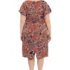 Women's Floral Printed V-Neck Empire Waist Midi Dress