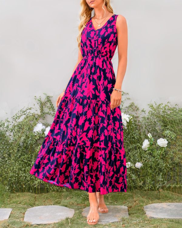 81FgDtabp7L.jpg Women Summer Dresses Casual Sleeveless Maxi Dresses Cute Floral Long Dress Wedding Guest Dress