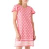Ruffle Short Sleeve Dress - 50+ UPF Sun Protection Resort Wear, Casual Sun Dress