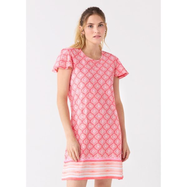 81KL6Xnj5dL-1.jpg Ruffle Short Sleeve Dress - 50+ UPF Sun Protection Resort Wear, Casual Sun Dress