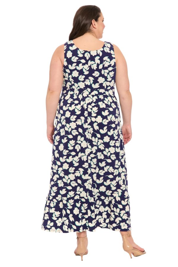 81Kiyi2GO2L.jpg Women's Sleeveless Maxi Ruffle Hem-Tank Strap Summer Defined Waist-Wedding Guest Dress