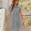 81PFHd5AaiL.jpg Womens Button Down Shirt Dress Summer Cotton Linen Dress V-Neck Mini Dress Casual Short Sleeve Loose Tunic Dresses