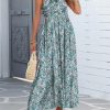 81QsT0IV7ZL.jpg Women's Summer Dresses Halter Neck Sleeveless Backless Flowy A Line Boho Maxi Dress