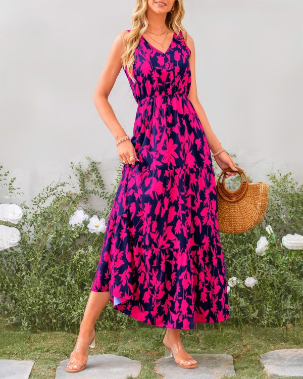 81UbIqMrbCL.jpg Women Summer Dresses Casual Sleeveless Maxi Dresses Cute Floral Long Dress Wedding Guest Dress