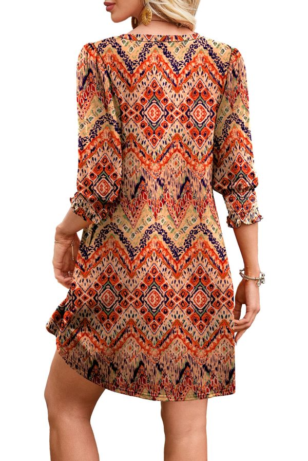 Women's Summer Dresses 3/4 Puff Sleeve Casual Sundress Dress with Pockets Beach Vacation 2025 Fashion