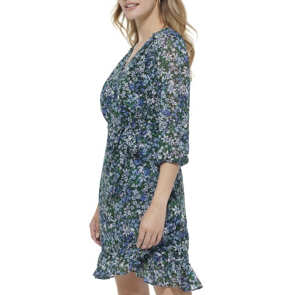 81c-SXpTjPL.jpg Paris Essential Floral Print Women’s Dresses with ¾ Sleeves