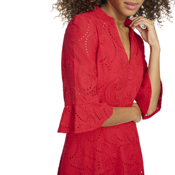 81fKLDeWJUL.jpg Women's 1/4 Sleeve V-Neck A-line Mini Dress