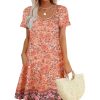 Women's Summer Dresses 2025 Beach Boho Sundress Short Sleeve Loose Casual Tshirt Dress with Pockets