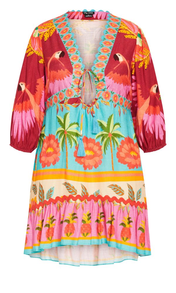 Women's Plus Size Cabana Mini Placement Dress