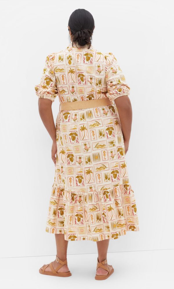 81oke8YaoHL.jpg Women's Plus Size Dress - Anna Tropics Print Sleeved