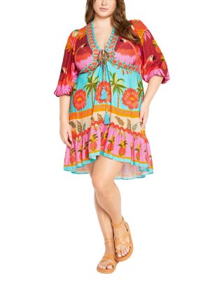 81p9sBGhAqL.jpg Women's Plus Size Cabana Mini Placement Dress
