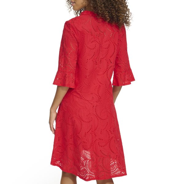 81sCR-BOcAL.jpg Women's 1/4 Sleeve V-Neck A-line Mini Dress