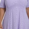 Women's V-Neck Smocked Waist Fit and Flare Dress Casual Summer Vacation Easy to Wear