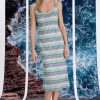 91duaj6csfL.jpg Sweetheart Neckline Midi Striped Knit, Square Neck, Summer Beach Vacation Dresses for Women