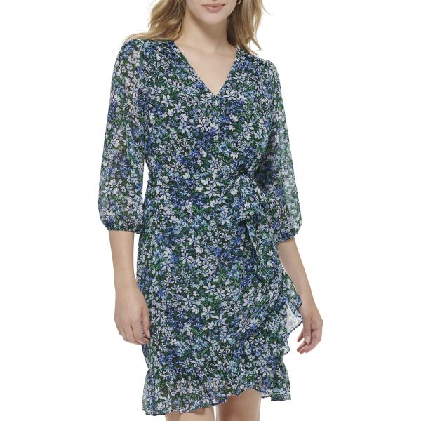 91h82WPezZL.jpg Paris Essential Floral Print Women’s Dresses with ¾ Sleeves