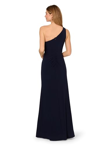 Women's One Shoulder Jersey Dress, Red Wine, 8