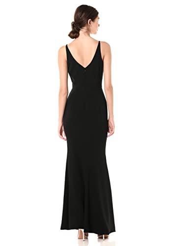 21O-60hA8L.jpg Women's Jordan Plunging Drape Front Sleeveless Long Gown with Slit