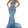 31-9BC9zzEL.jpg Sequin Beaded Mermaid Prom Dresses Long Sexy One Shoulder Satin Tulle Formal Evening Party Gowns with Train 2024