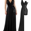 Women Formal Wedding Guest Dress - Shapewear Bridesmaid Dresses Built-in Bra Floor Length Prom Dress with Tie