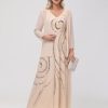 Chiffon Long Mother of The Bride Dress 2025 Sequin Wedding Guest Dress with Jacket CY134