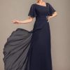 3121drh5KHL.jpg Asymmetrical Neck Beading Mother of The Bride Dresses Long Ruffle Chiffon Formal Evening Gowns with Pockets 2025