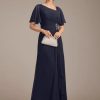 313DjaYCTmL.jpg Asymmetrical Neck Beading Mother of The Bride Dresses Long Ruffle Chiffon Formal Evening Gowns with Pockets 2025
