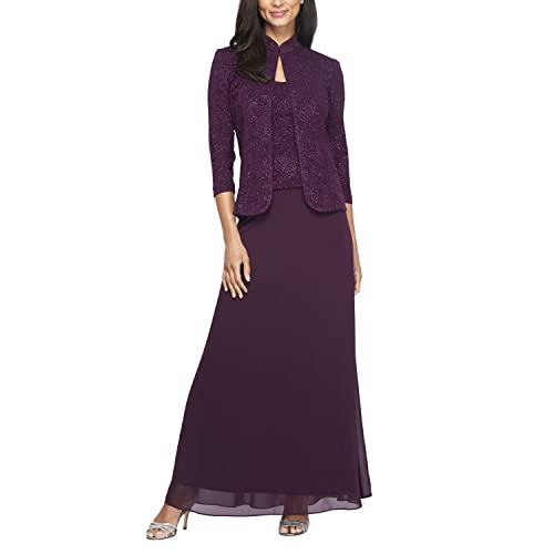 313tdcbi9dL.jpg Women's Long Dress with Mandarin Neckline Jacket (Regular Petite Plus)