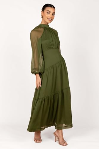 3146EqwCXaL.jpg Women's Julip Sheer Long Sleeve Maxi Dress