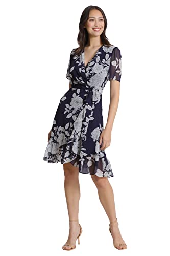 314erhWujkL.jpg Women's Faux Wrap Dress with Ruffle Skirt Occasion Shower Office Career