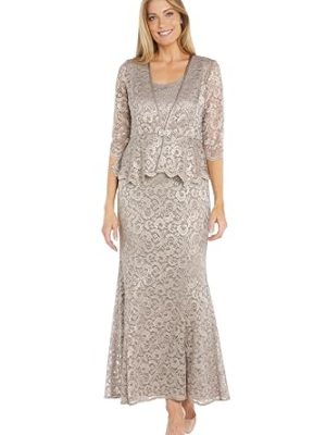 Womens Glitter Lace Two Piece Dress