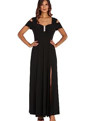 Womens Embellished Sweetheart Neck Evening Dress