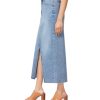 Jeans for Women High Rise Frayed Hem Front Slit Maxi Jean Skirt 36-Inch, Sizes 0-12