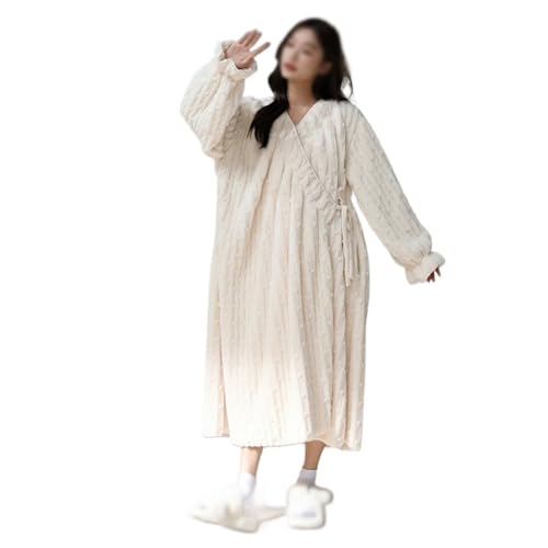 31Dfy6RZU6L.jpg JSEIAJB Thickened And Plush Kimono Long Pajamas For Women's Autumn And Winter Warm Plush Morning Gown