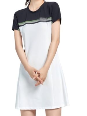 Spring Short Sleeved Tennis Skirt Breathable Quick Drying Girls Sports Dress Tennis Dress Women Tennis Suit