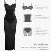 Women's Summer Maxi Dress - Shapewear Long Formal Cocktail Party Dresses Ruched Bodycon Dress