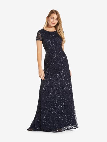 31Haz0xfMcL.jpg Women's Short-Sleeve All Over Sequin Gown