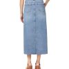 Jeans for Women High Rise Frayed Hem Front Slit Maxi Jean Skirt 36-Inch, Sizes 0-12