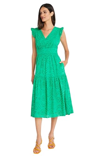 31IwHZzL0XL.jpg Women's Sleeveless V-Neck with Ruffle Shoulder Detail and Tiered Skirt