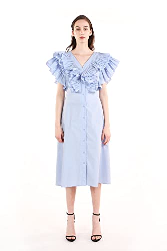 Periwinkle Ruffle Midi Dress