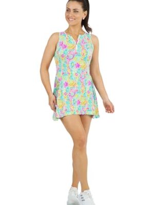 Sun Protective UPF50+ Icefil Cooling Lilli Print Tennis Dress - 66488 Violet Multi Lilli XS