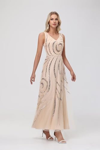 Chiffon Long Mother of The Bride Dress 2025 Sequin Wedding Guest Dress with Jacket CY134