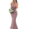 31O6-XbODSL.jpg Stretch Spandex Bridesmaid Dresses Long 2025 One Shoulder Formal Gowns for Women Mermaid Prom Wedding Guest Dress DR0194
