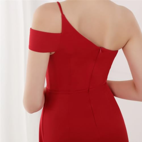 One Prom Dresses Fit Sexy Split Long Party Gown Dark Red Formal Elegant Mermaid Women Evening Dress Bridesmaid