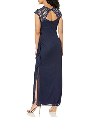 31P31aSUweL.jpg Women's Long Cap Sleeve Side Ruched Gown (Petite and Regular Sizes)