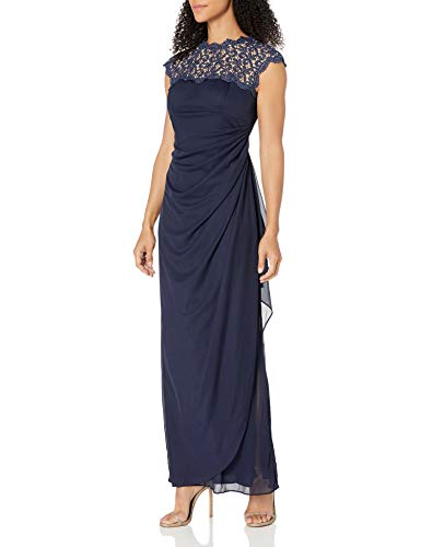 31Qd8HBVEpL.jpg Women's Long Cap Sleeve Side Ruched Gown (Petite and Regular Sizes)