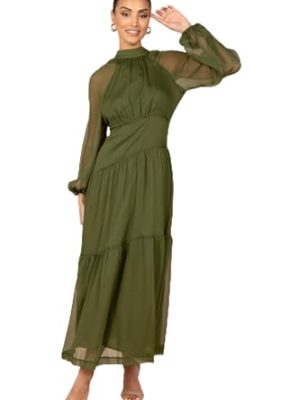 Women's Julip Sheer Long Sleeve Maxi Dress
